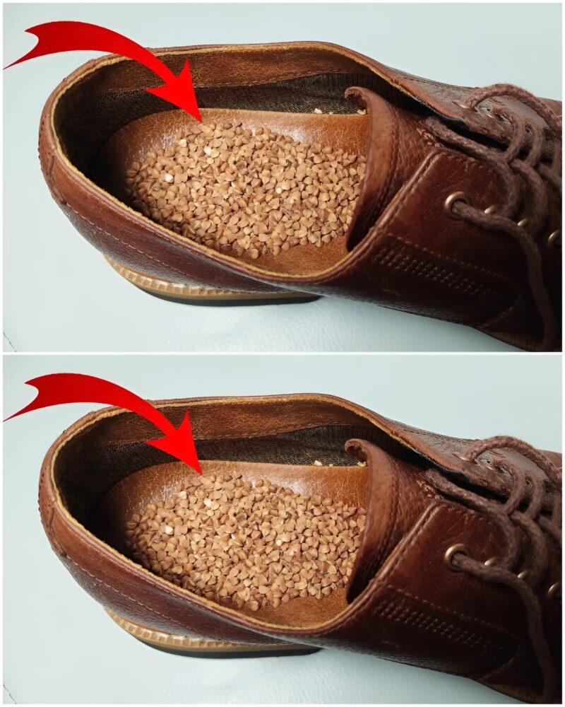 Eines Tages sah ich zufällig, wie mein Nachbar Buchweizen in die Schuhe aller Familienmitglieder goss
