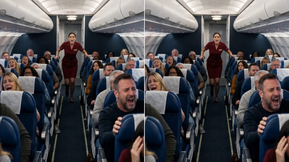 Die Flugbegleiterin stürmte mit kreidebleichem Gesicht vor Angst in die Kabine und schrie beinahe: „Ist hier ein Ingenieur?! Irgendjemand, der sich mit den Steuerungssystemen des Flugzeugs auskennt?!“
